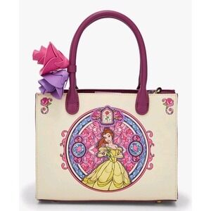 Loungefly Disney Beauty And The Beast Belle Stained Glass Portrait Crossbody Bag